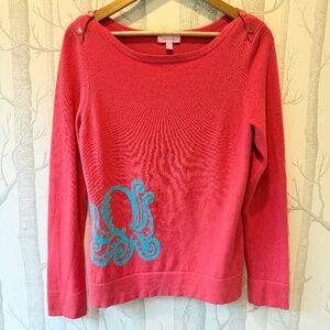 Lilly Pulitzer Coral Octopus Cashmere and Cotton Sweater- Size Large NWOT